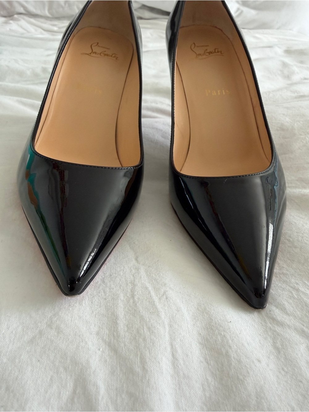 Christian Louboutin Kate Patent Pumps 85mm Heel Black Size 39 - Picture 7 of 15